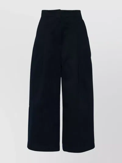 Studio Nicholson Wide Leg Cotton Trousers In Black