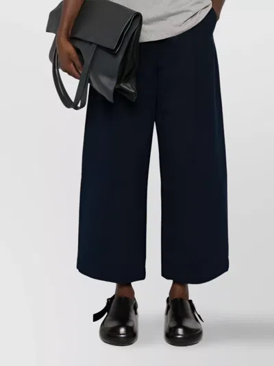 Studio Nicholson Wide Leg Cotton Trousers In Black
