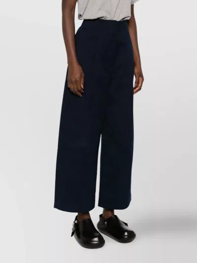 Studio Nicholson Wide Leg Cotton Trousers In Black