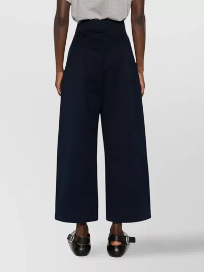 Studio Nicholson Wide Leg Cotton Trousers In Black