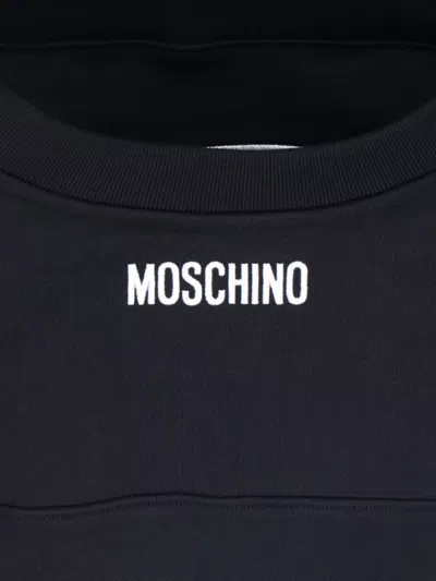 Moschino Graphic Crew Neck Long Sleeve Sweatshirt In Black