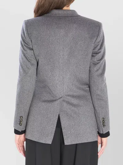 Tagliatore Jasmine Peak-lapels Double-breasted Blazer In Gray