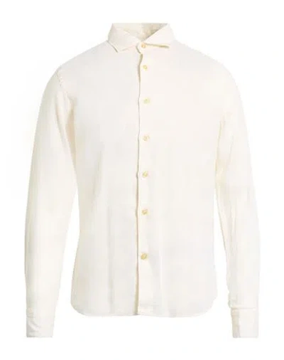 Alea Man Shirt Cream Size 15 ½ Linen In White