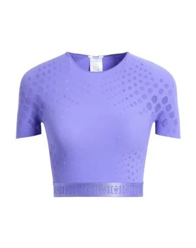 Wolford Dots Illusion Net Crop Top In Purple
