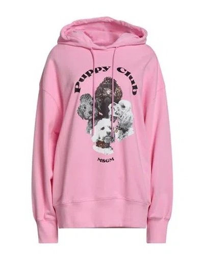 Msgm Sweatshirt In Jersey With Print In Pink