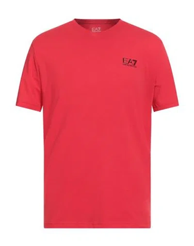 Ea7 Man T-shirt Red Size 3xl Cotton, Elastane In Red