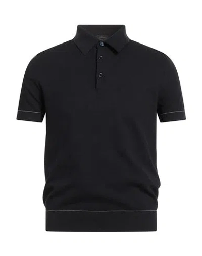 Brioni Man Sweater Midnight Blue Size 36 Cotton In Black