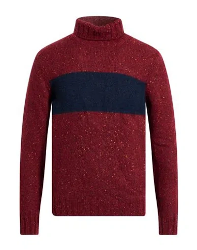 Gallia Man Turtleneck Burgundy Size 38 Alpaca Wool, Viscose, Polyamide, Merino Wool In Red