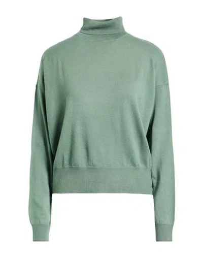 Aragona Woman Turtleneck Sage Green Size 10 Merino Wool In Green