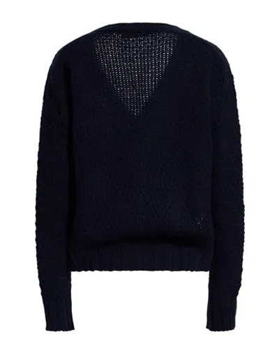 Aragona Woman Cardigan Midnight Blue Size 10 Baby Alpaca Wool, Merino Wool In Blue