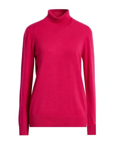 Left End Woman Turtleneck Magenta Size 8 Virgin Wool, Viscose, Cashmere In Pink