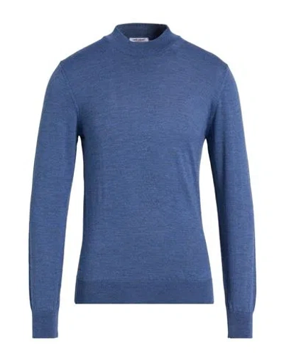 Gioferrari Man Turtleneck Slate Blue Size 50 Merino Wool In Blue