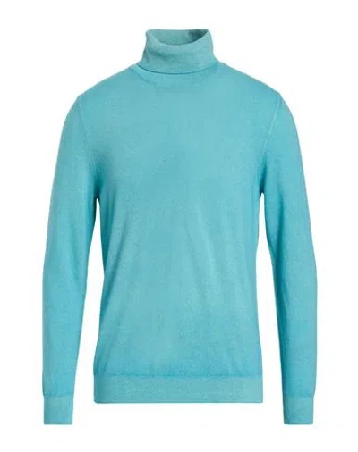 Masq Man Turtleneck Turquoise Size 48 Merino Wool, Cashmere In Blue