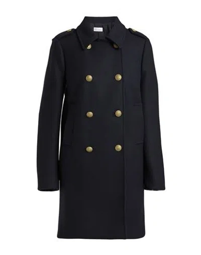 Red Valentino Woman Overcoat & Trench Coat Navy Size 4 Virgin Wool, Polyamide In Black
