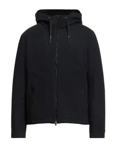 Herno Hooded Jacket With Adjustable Hood And Smooth Texture In Black