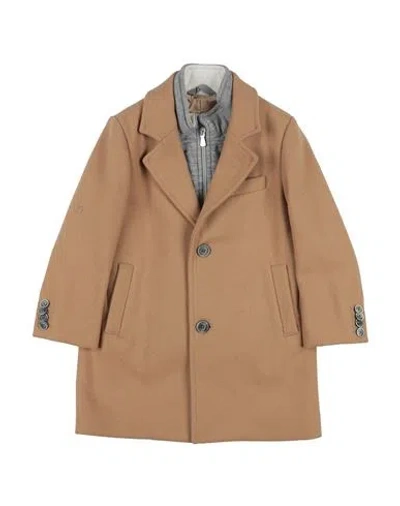 Eleventy Toddler Boy Coat Camel Size 5 Virgin Wool, Polyamide, Wool, Cotton In Brown
