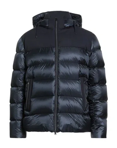 Herno Padded Down Jacket With Drawstring Hood In Blue