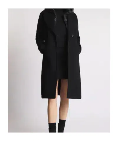 Fay Double Front Coat In Wool And Cashmere In Black
