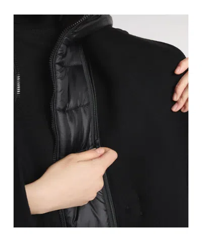 Fay Double Front Coat In Wool And Cashmere In Black