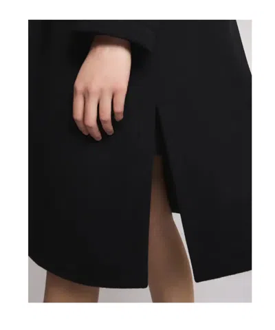 Fay Double Front Coat In Wool And Cashmere In Black