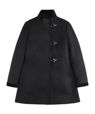 Fay Versatile Baltic Blue Jacket With Adjustable Closure In Black
