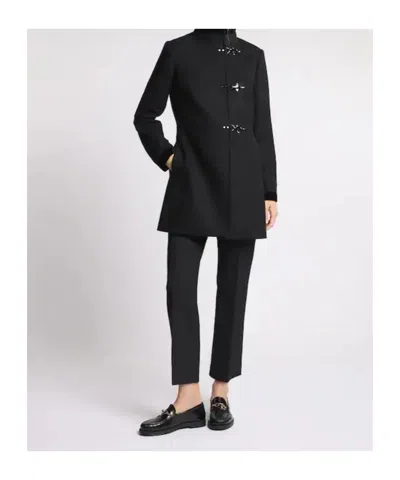Fay Versatile Baltic Blue Jacket With Adjustable Closure In Black