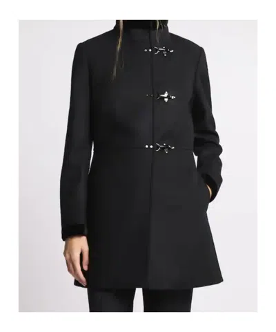 Fay Versatile Baltic Blue Jacket With Adjustable Closure In Black