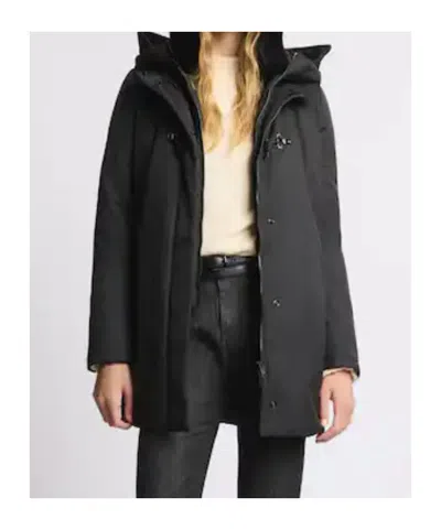 Fay Toggle Coat In Technical Gabardine In Black