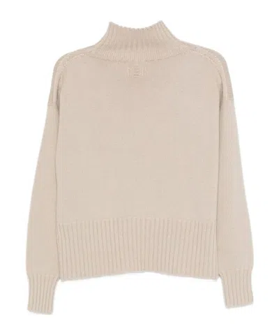 Drumohr Turtleneck Long Sleeve Knit Sweater In Neutral
