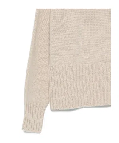 Drumohr Turtleneck Long Sleeve Knit Sweater In Neutral
