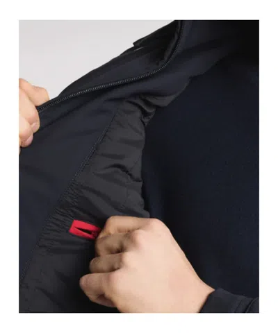 Fay Long Coat Jersey Hood Pockets In Blue