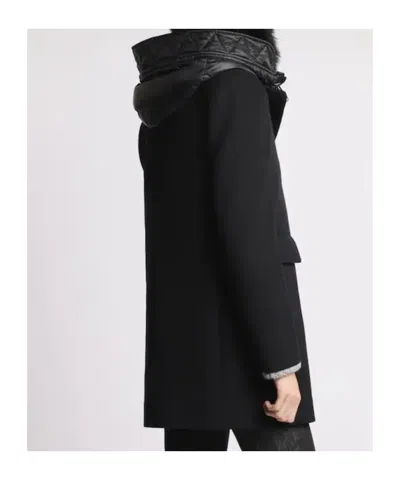 Fay Toggle Coat In Wool Cloth In Black