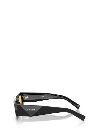 Prada 0pr B19s Angular Black Acetate Sunglasses In Black