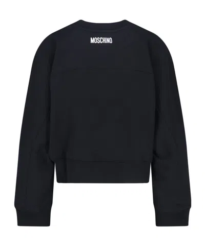 Moschino Graphic Crew Neck Long Sleeve Sweatshirt In Black
