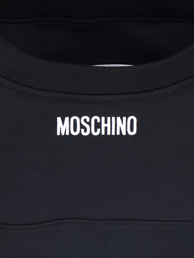 Moschino Graphic Crew Neck Long Sleeve Sweatshirt In Black
