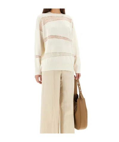 Fabiana Filippi Platinum And Mohair Knit In Neutral