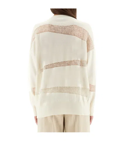 Fabiana Filippi Platinum And Mohair Knit In Neutral