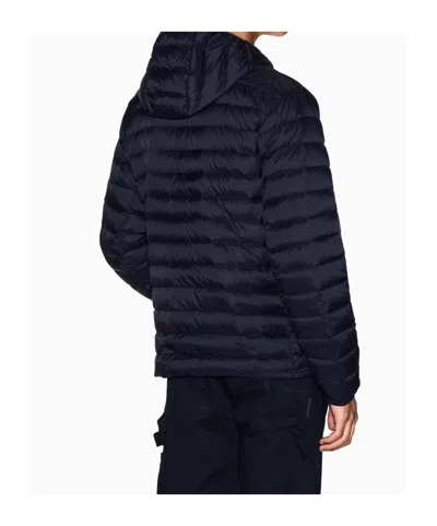 Armani Exchange Hooded Down Jacket In Blue