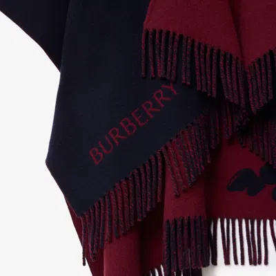 Burberry Wool-cashmere Ekd Reversible Cape In Multi