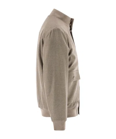 Fay Men Virgin Wool Bomber Jacket In Gray