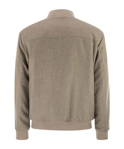 Fay Men Virgin Wool Bomber Jacket In Gray