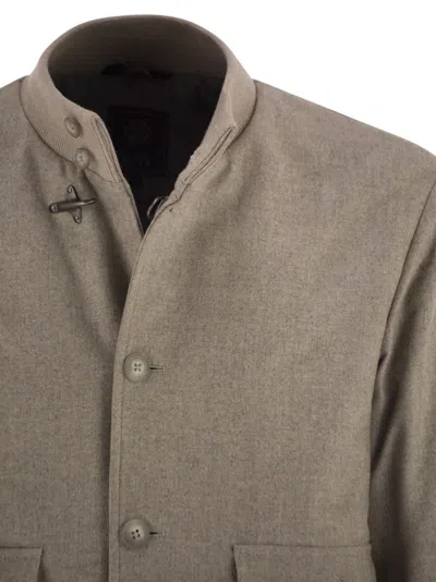 Fay Men Virgin Wool Bomber Jacket In Gray