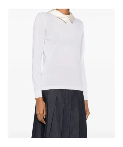 Fabiana Filippi Classic-collar Sweater In White
