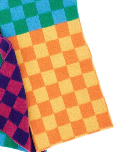 Howlin' Cosmic Checkerboard-pattern Scarf In Yellow