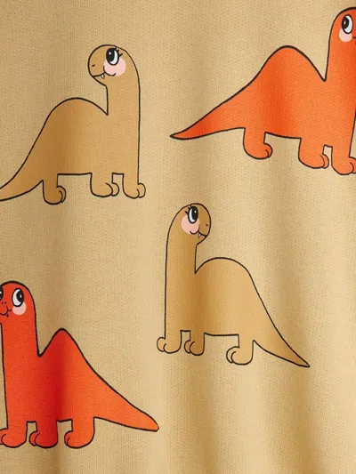 Mini Rodini Dinosaur-print Ruffled Sweatshirt In Neutral