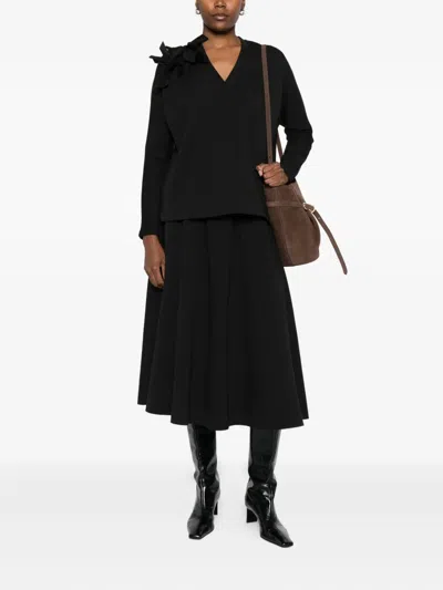 Psophia Bluse Mit Schleifenapplikation In Black