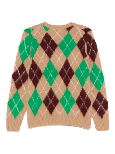 Aspesi Pullover Mit Argyle-muster In Brown