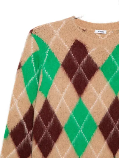 Aspesi Pullover Mit Argyle-muster In Brown