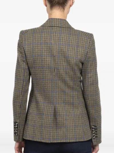 Veronica Beard Miller Dickey Double-breasted Check Blazer In Brown