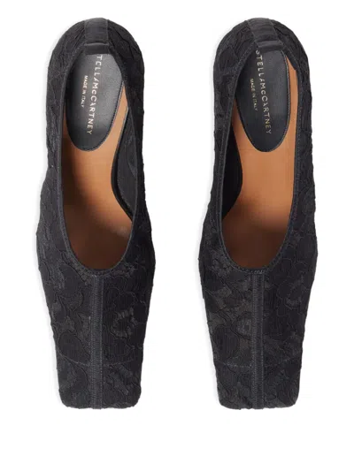Stella Mccartney Square-toe Lace Stiletto Pumps In Black